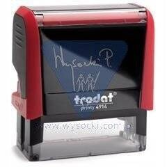 Pieczątka Trodat 4914 czerwona, tusz czarny.