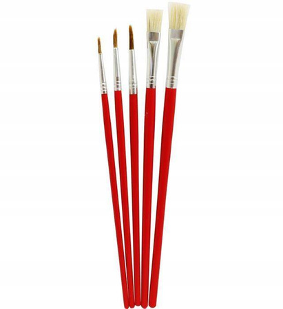 Pędzle płaskie/szpiczaste 5 szt. GRAND