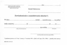 Zawiadomienie o zameldowaniu dziecka