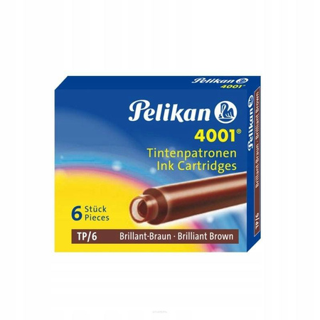 Naboje krótkie Pelikan BRĄZOWE TP/6 szt
