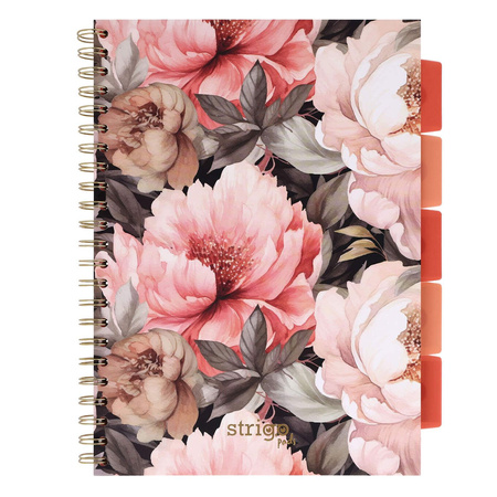 Kołozeszyt STRIGO PADS Project Book A4 kratka Kwiaty beżowy