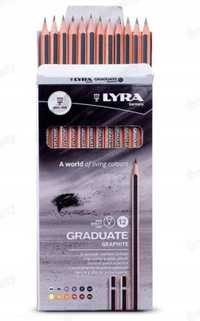 Ołówki Lyra Graduate 4H-6B komplet 12 sztuk