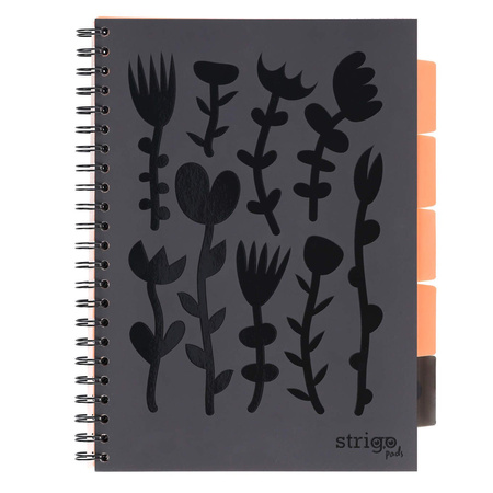 Kołozeszyt STRIGO PADS Project Book A4 kratka Floral czarny