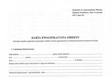 Karta kwalifikacyjna obiektu, wypełniają komisje kwalifikacyjne obiektu (na kolonie, biwak, obóz, wczasy w mieście, półkolonie)