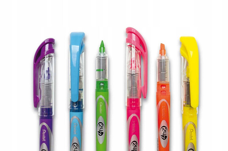 Żółty zakreślacz w długopisie Pentel SL12