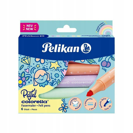 FLAMASTRY COLORELLA SUPER PASTEL 6 KOL. PELIKAN
