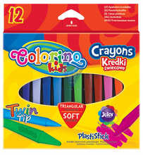Kredki świecowe trójkątne 12 kol. Colorino