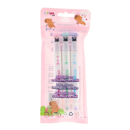 STRIGO ZAKREŚLACZE I STEMPELKI NA ROLCE 2W1 3szt.