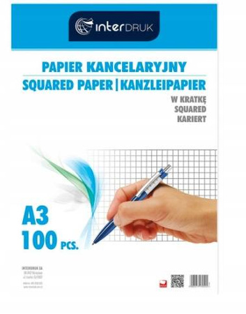 Papier kancelaryjny w kratę A3 100ark