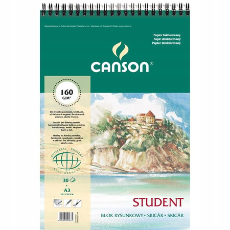 Blok rysunkowy Canson Student A3 150g 30a spirala