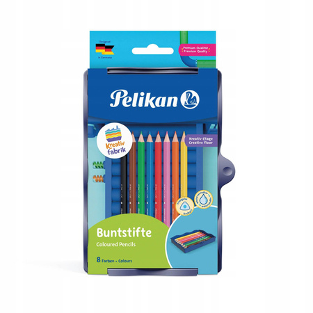 KREATIVFABRIK KREDKI DREWNIANE 8KOL.PELIKAN