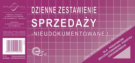 Dzienne zestawienie sprzedaży MiP R-5n 1/3 A4 50k