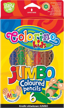 Kredki ołówkowe Jumbo 6 kolorów + temp. Colorino