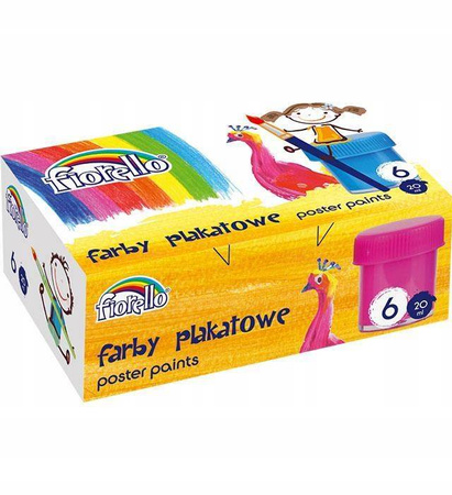 Farby plakatowe 6 kolorów Fiorello