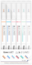 Cienkopisy 2 Lines Toma TO-348-6 Zestaw 6 sztuk