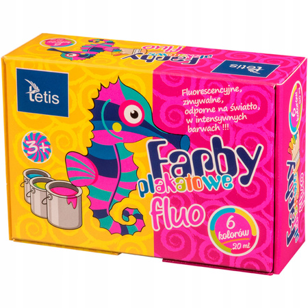 Farby plakatowe Fluo Tetis KF002 w 6 kolorach