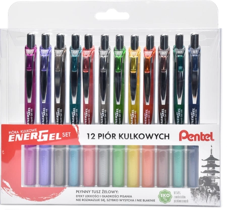 Pióro kulkowe Pentel BL77 zestaw 12sztuk mix kolorów