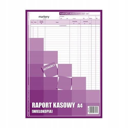 Raport kasowy A4 Emeko 727 wielokopia