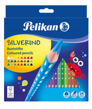 Kredki trójkątne Pelikan Silverino cienkie 24 kol
