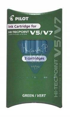 NABOJE DO CIENKOPISU V5 CARTRIDGE 3SZT. ZIELONE