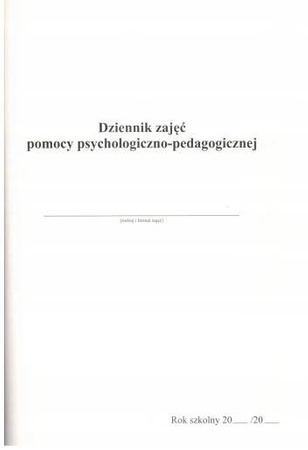 Dziennik zajęć pomocy psychologiczno - pedagogicz