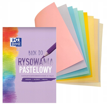 BLOK RYSUNKOWY OXFORD A4 10K 100G KOLOR PASTEL