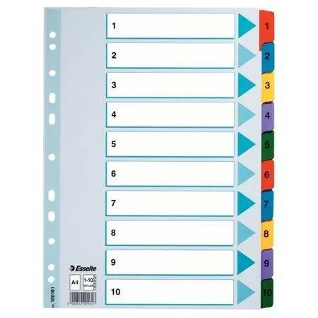 PRZEKŁADKA ESSELTE A4 MYLAR 1-10