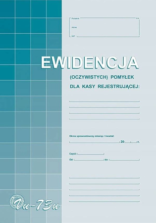 Ewid.(oczyw.)pomyłek z kasy rej.A4