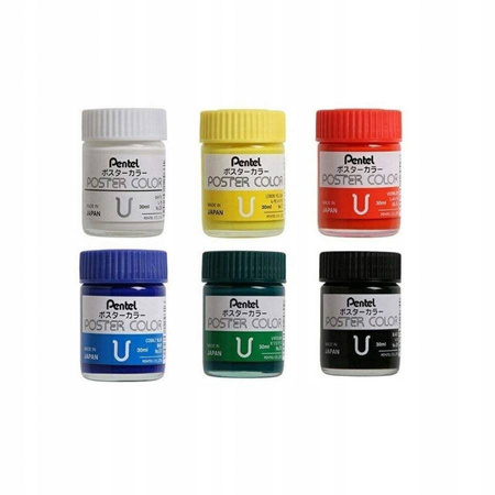 PENTEL FARBY PLAKATOWE 6 KOLORÓW