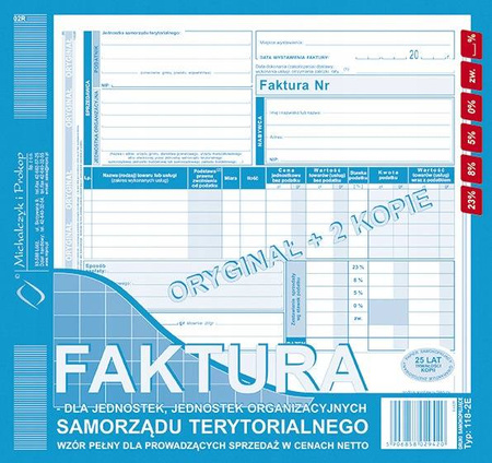 Faktura dla jednostek samorządu MiP118-2E 2/3A4 81