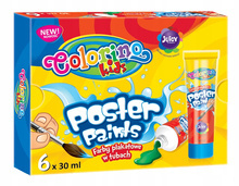 Farby plakatowe w tubach 6 kolorów 35 ml Colorino