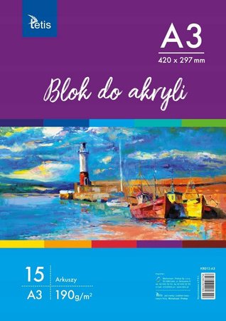 BLOK DO AKRYLI A4 190g 15ark. KB012 TETIS