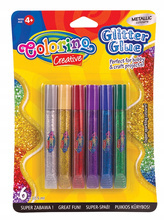 Klej brokatowy Metalic 6 sztuk po 10,5 ml Colorino