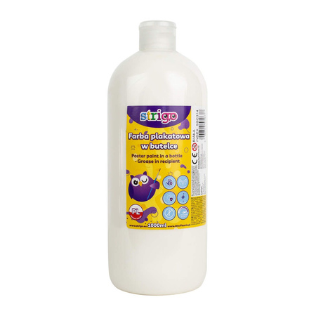 STRIGO FARBA PLAKATOWA W BUTELCE, 1000 ML BIAŁA