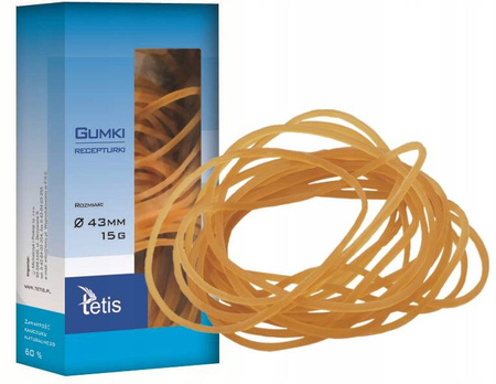 Gumki recepturki Tetis GG201 pudełko 15 g 43 mm