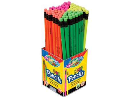 Colorino ołówek z gumką neonowy