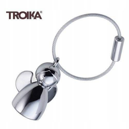 Troika breloczek z aniołkiem srebrny lśniący