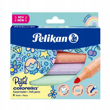 FLAMASTRY COLORELLA SUPER PASTEL 6 KOL. PELIKAN