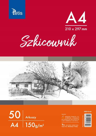 Szkicownik Tetis KB010 format A4 50 arkuszy