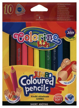 Kredki ołówkowe trójkątne Jumbo 10 kol. Colorino