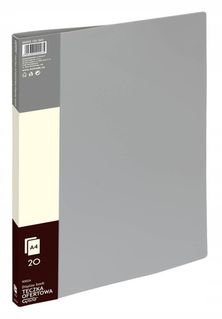 Teczka ofertowa Grand 9002A A4 20 szt szara