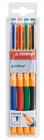 Pióro kulkowe STABILO pointVisco etui 4 szt.