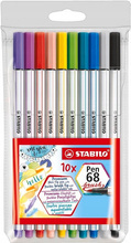 Flamastry STABILO Pen 68 brush opk 10 kolorów
