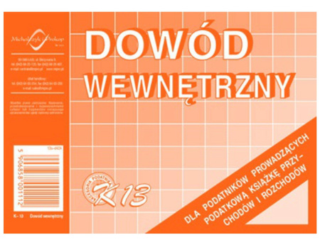 Dowód wewnętrzny Michalczyk i Prokop K-13 A6 50