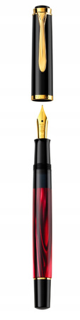 PIÓRO WIECZNE M200 RED MARBLED F ZŁOTA STALÓWKA PELIKAN