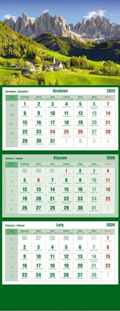 Kalendarz trójdzielny 2026^