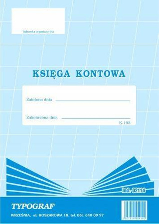 Księga kontowa K-193 Typograf 02114 A4 25 stron