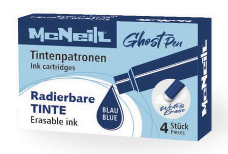 MCNEILL NABOJE DO PIÓRA WYMAZYWALNE 4SZT NIEBIESKIE GHOST colorino
