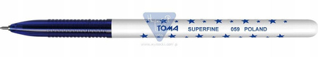 Niebieski długopis SUPERFINE gwiazdy 05mm Toma-059