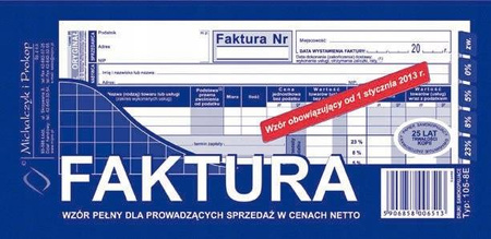 Faktura netto Michalczyk i Prokop 105-8E 1/3 A4 80